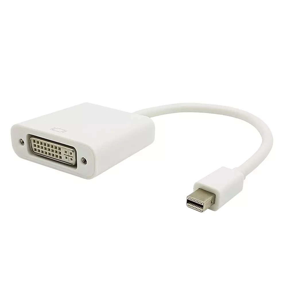 LOTA Mini DisplayPort to DVI Adapter Male to Female White for High-Quality Video Transmission, MST-968-LT