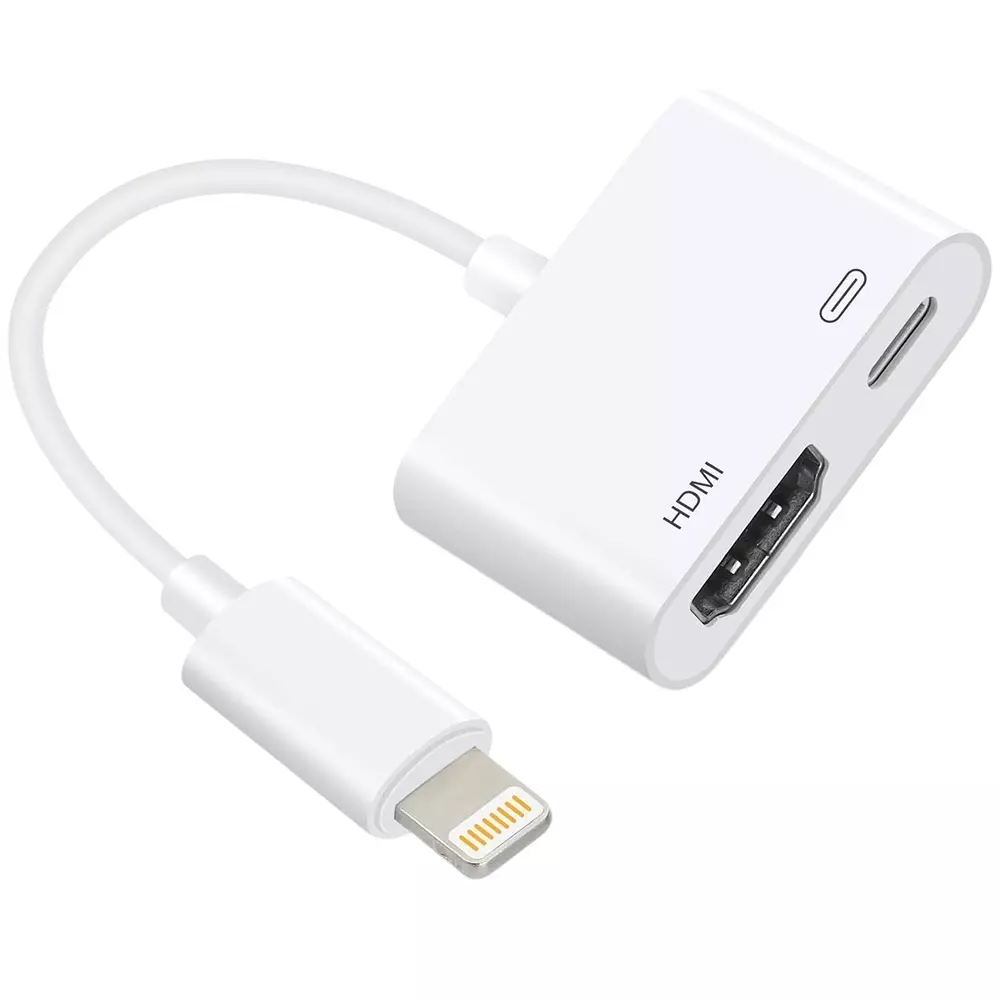 LOTA Lightning to HDMI Digital AV Adapter White Male to Female 1080p Full HD Supports Plug & Play, MST-3130-LT
