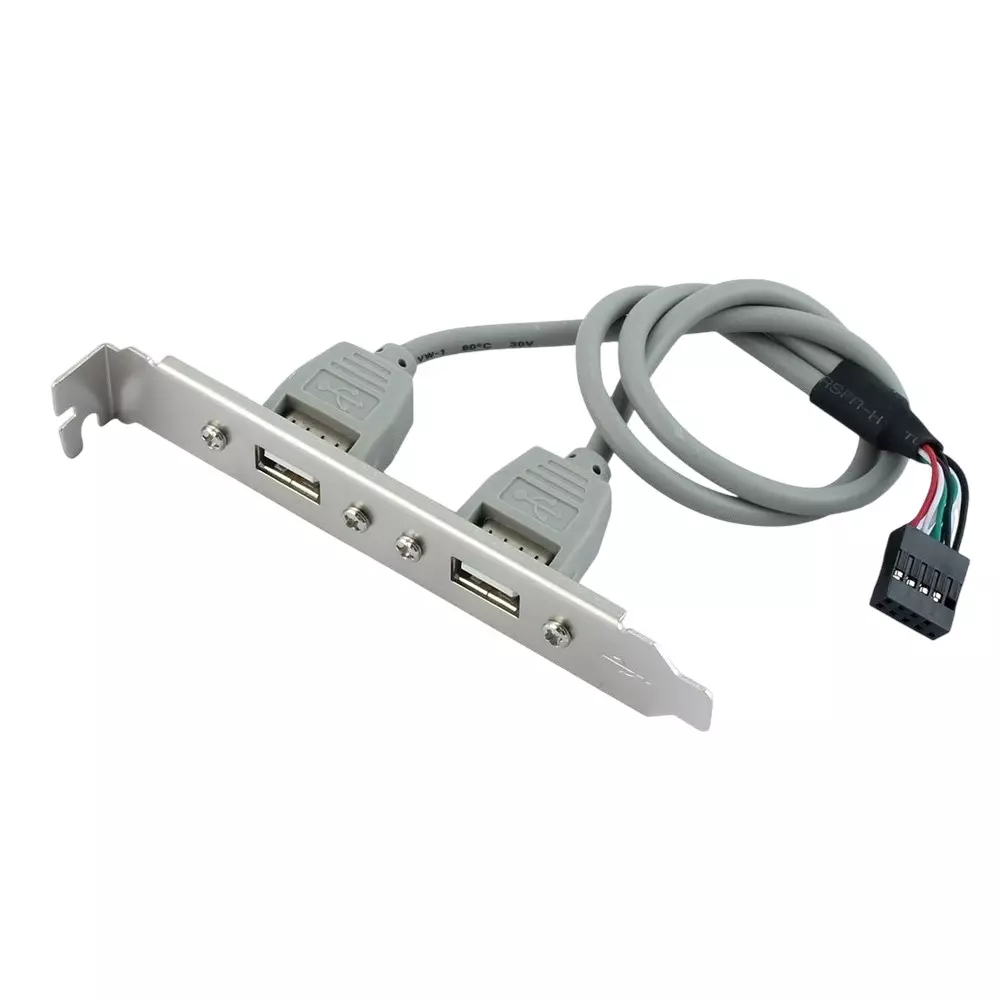 LOTA Dual USB 2.0 Female Port Slot Plate Adapter Grey for Expanding Connectivity for USB Devices, MST-3133-LT