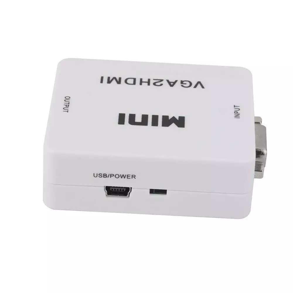 LOTA VGA to HDMI Converter Adapter White Supports 1080p with 3.5 mm Audio Cable, MST-722-LT