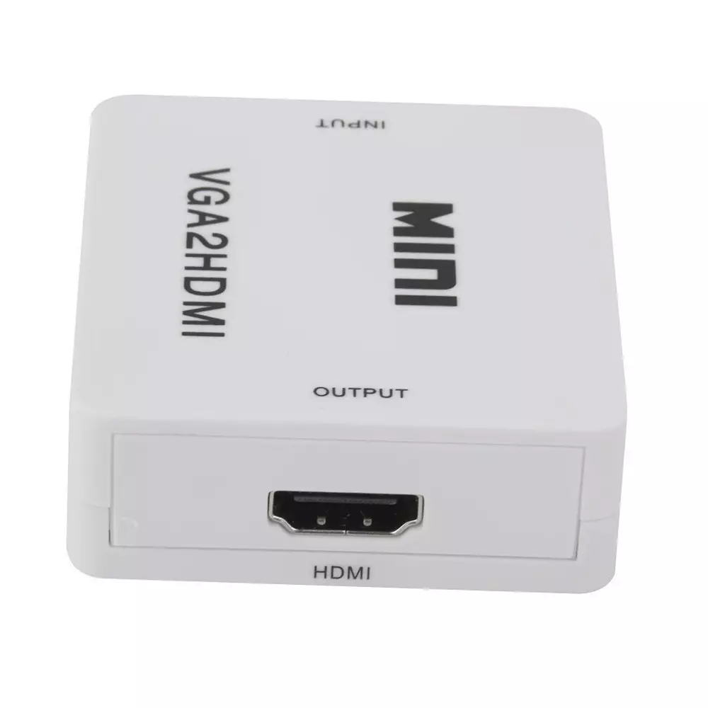 LOTA VGA to HDMI Converter Adapter White Supports 1080p with 3.5 mm Audio Cable, MST-722-LT