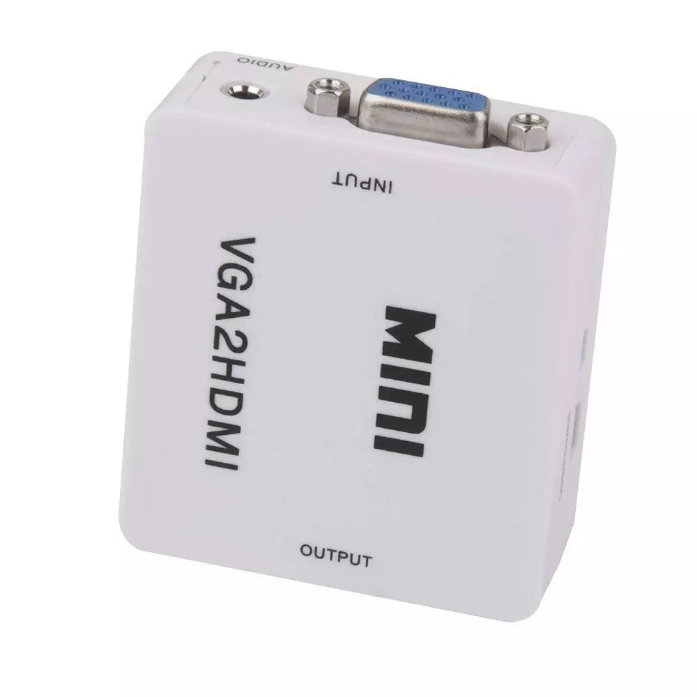 LOTA VGA to HDMI Converter Adapter White Supports 1080p with 3.5 mm Audio Cable, MST-722-LT