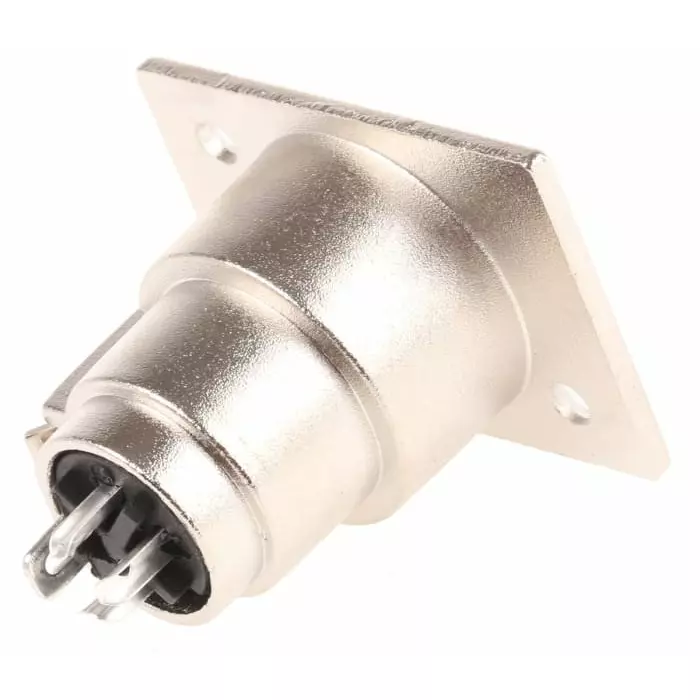 RS Pro Panel Mount XLR Connector Female 3 Way Silver Plating