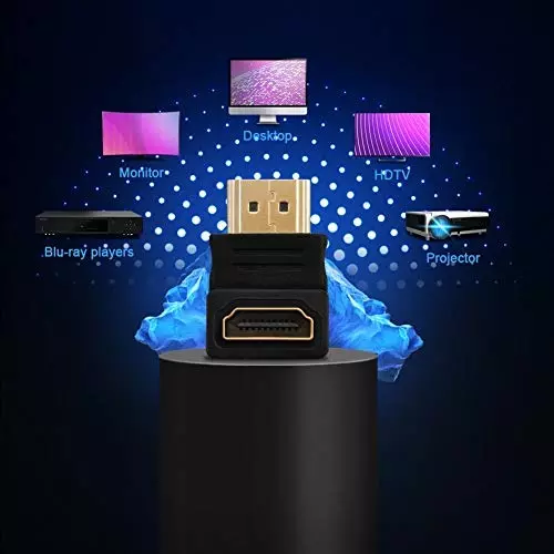 FEDUS HDMI Male to Female Converter L Shape for HDTV, Plasma TV, LED, LCD