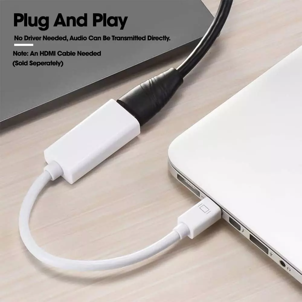 LOTA High-Speed Mini DisplayPort to HDMI Adapter Supports 4K Ultra HD @60 Hz Resolution,
