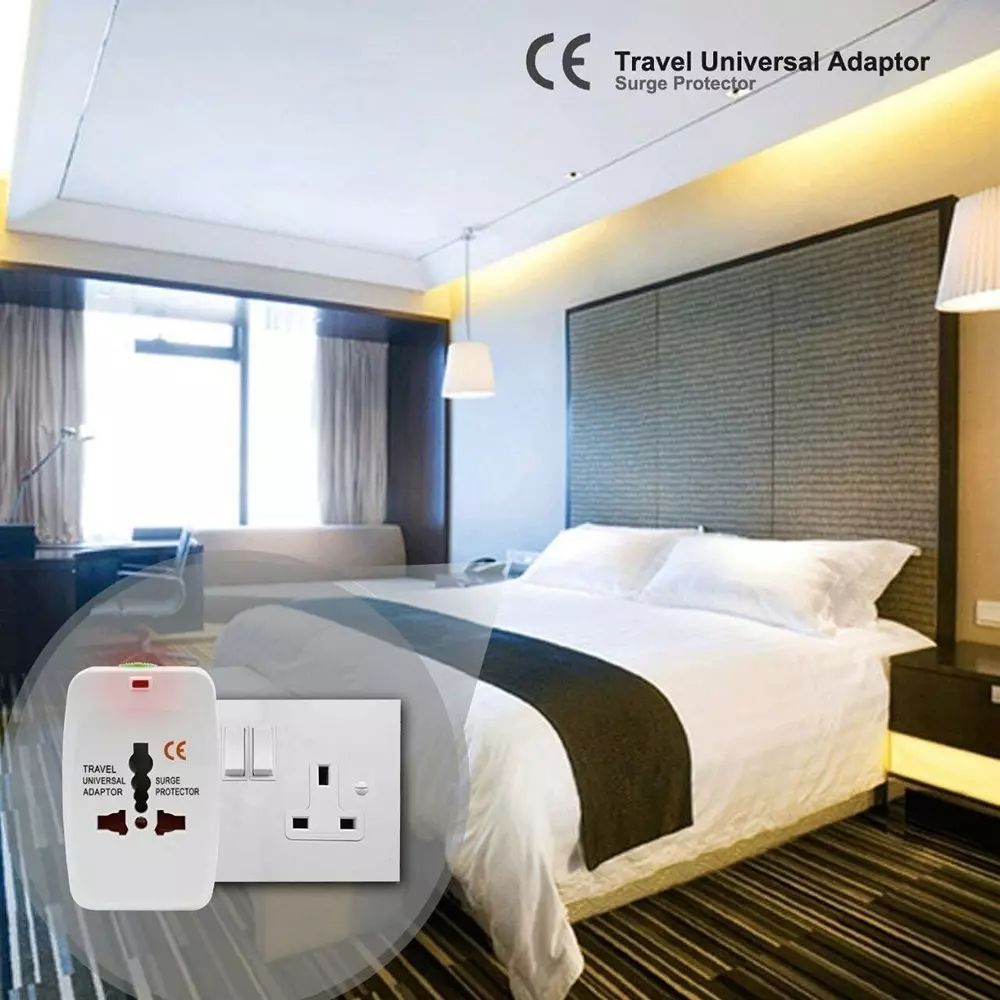 LOTA Universal Travel Adapter 110-240 V with Dual USB Ports White, MST-1482-LT