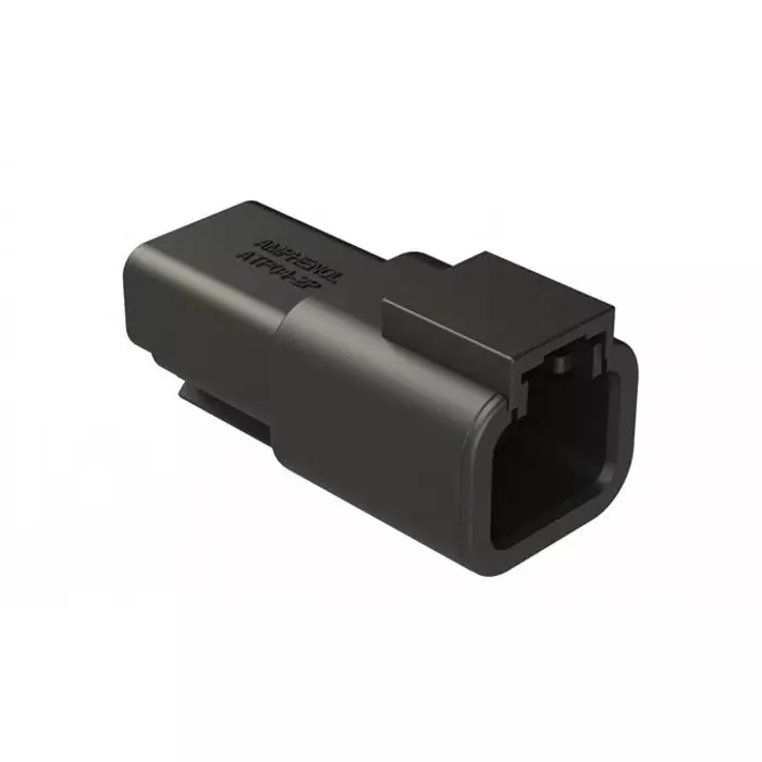 AMPHENOL INDUSTRIAL ATP04 Automotive Connector Socket Black Cable Mount 2 Way Crimp Termination, ATP04-2P-BLK