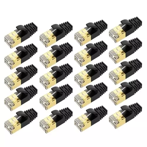 amiciTools RJ45 CAT7 Shielded Ethernet Termination Plug Pack of 20 Zinc Alloy 10 Gbps Network Connector, 1xRJ-45-GOLD-20  (Pack of 20)