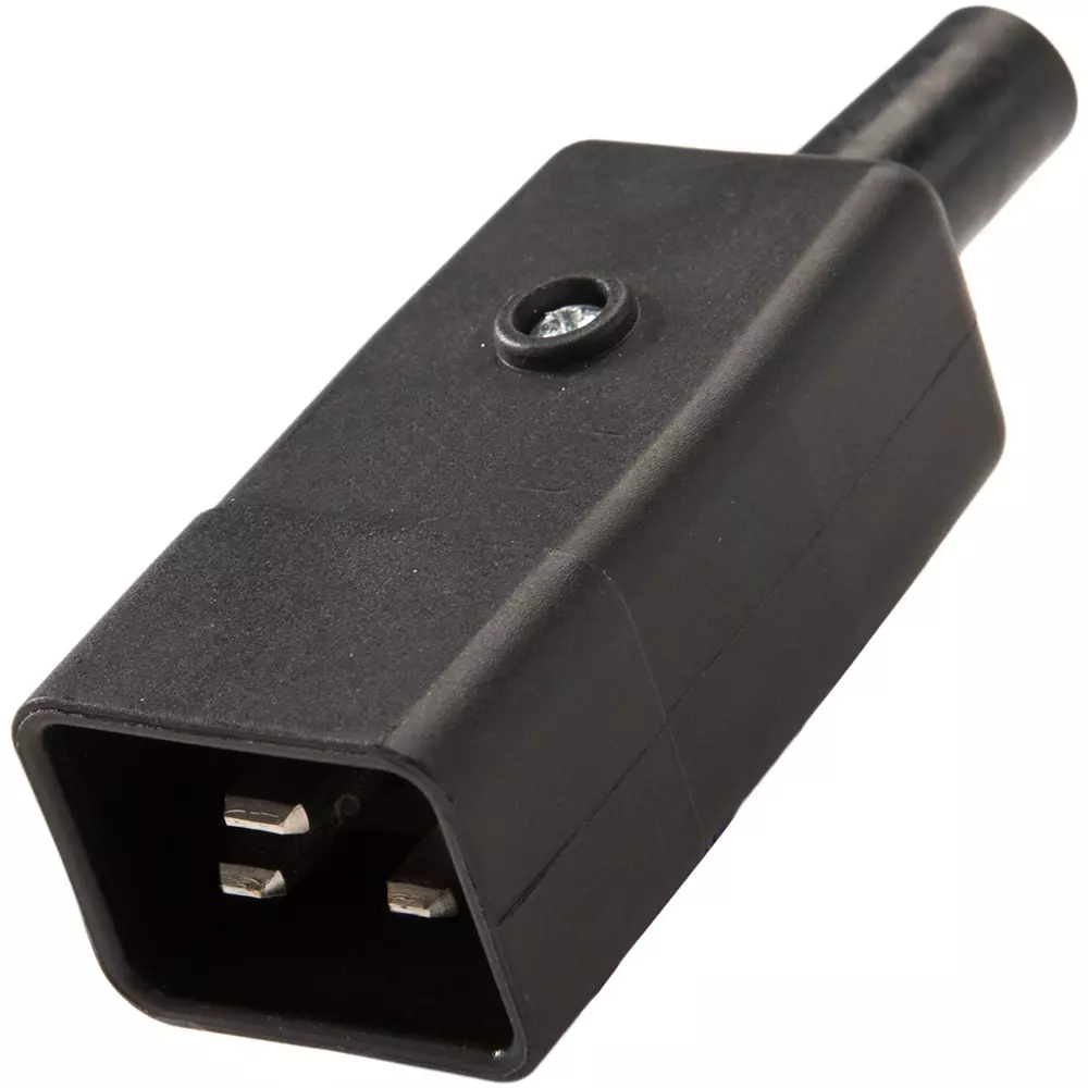 RS PRO IEC Connector Male Straight Screw Termination 16 Amp 250 V 10.5 mm Max Cable Dia Cable Mount, 2825495