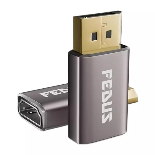 FEDUS Display Port to HDMI Adapter Uni-Directional Black (Pack of 2 Pcs)