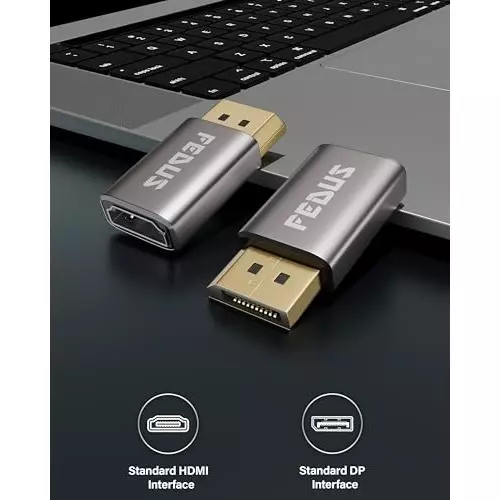 FEDUS Display Port to HDMI Adapter Uni-Directional Black (Pack of 2 Pcs)