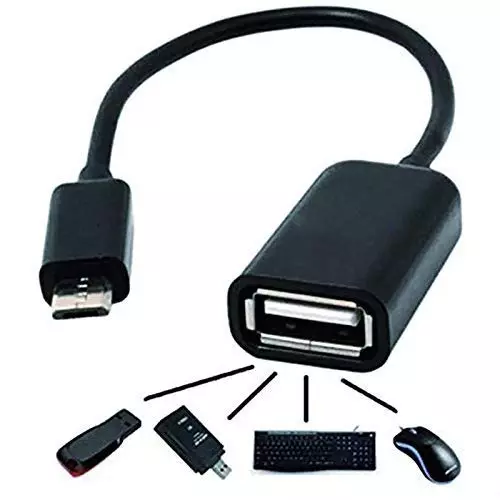 FEDUS OTG Cable Micro USB to USB OTG Cable On The Go for Smartphone and Tablet Black (Pack of 2 Pcs)
