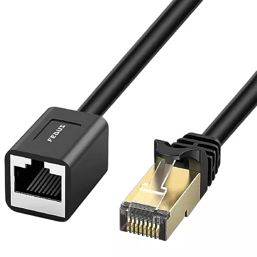 FEDUS Cat8 Ethernet Extension Cable RJ45 Shielded Male to Female 40 Gbps