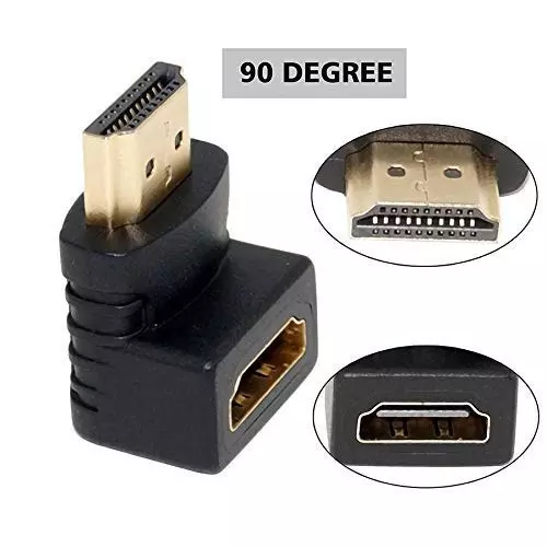 FEDUS HDMI Male to Female Converter Connector L Shape for HDTV, Plasma TV, LED, LCD (Pack of 3 Pcs)