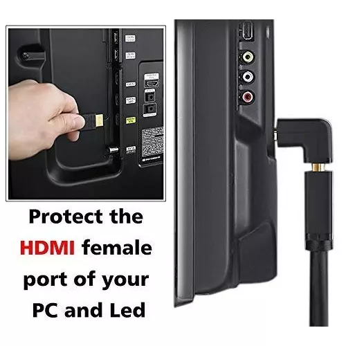 FEDUS HDMI Male to Female Converter Connector L Shape for HDTV, Plasma TV, LED, LCD (Pack of 3 Pcs)