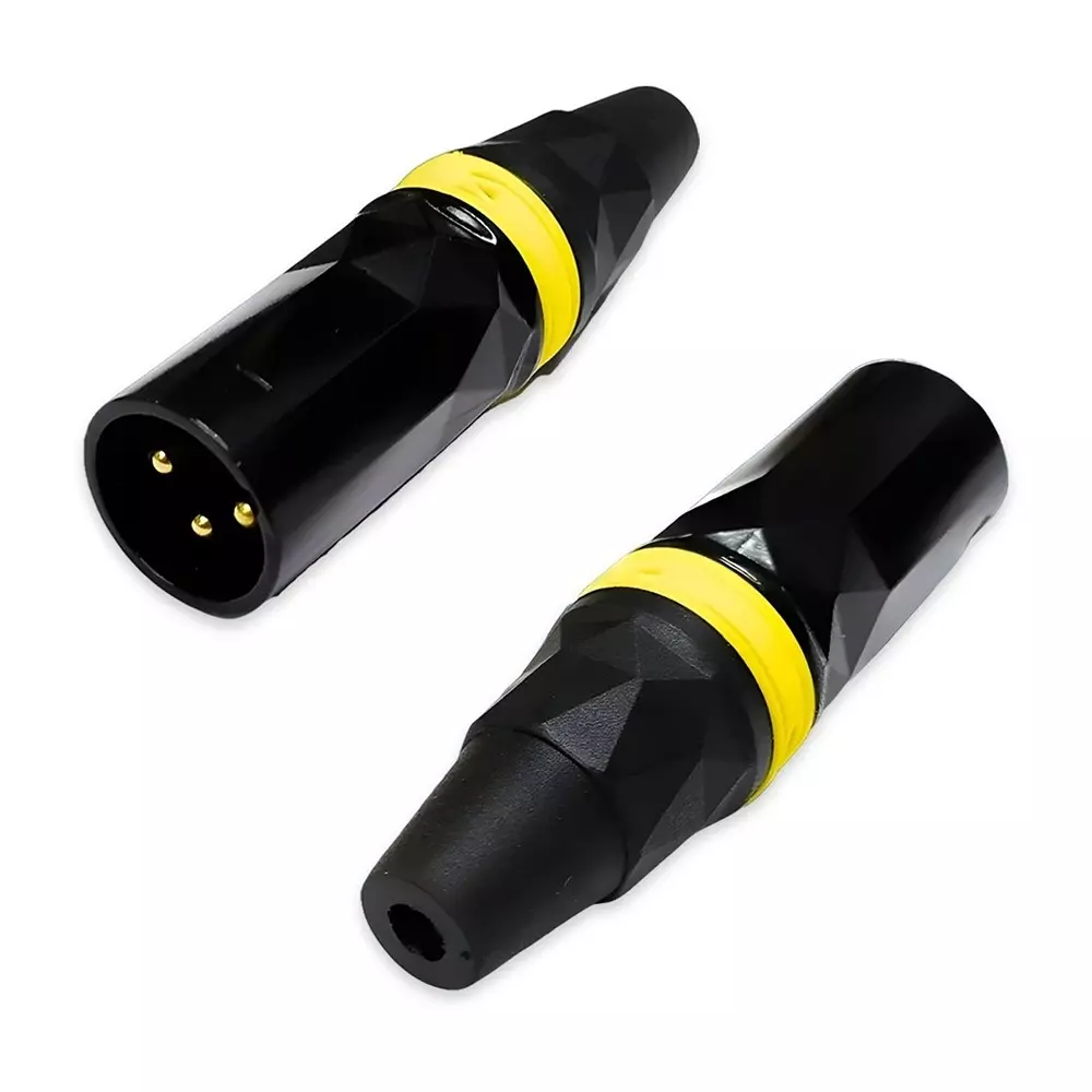 SETMI INDIA XLR Male Cable Connector 3-Pin Carbon Black for 4-8 mm Cable