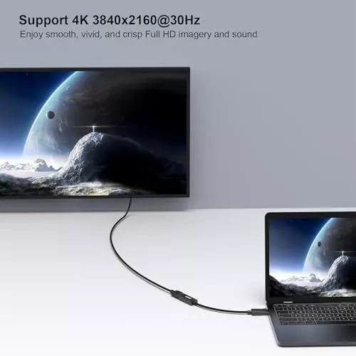 PremiumAV Mini Display Port (Mini DP) to HDMI Female Adapter for MacBook, Laptop, PC, Projector, Monitor, HDTV