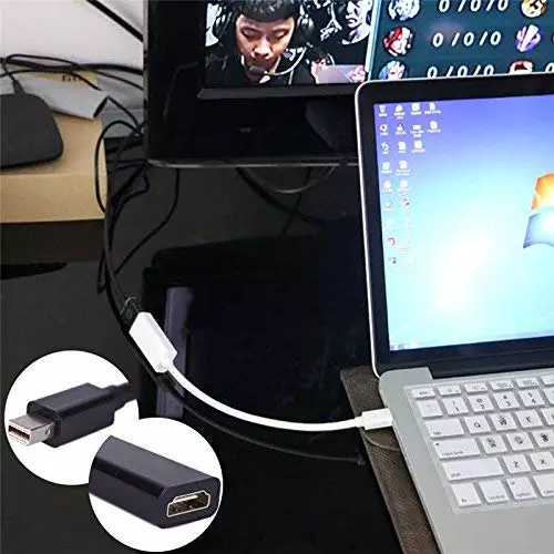 PremiumAV Mini Display Port (Mini DP) to HDMI Female Adapter for MacBook, Laptop, PC, Projector, Monitor, HDTV