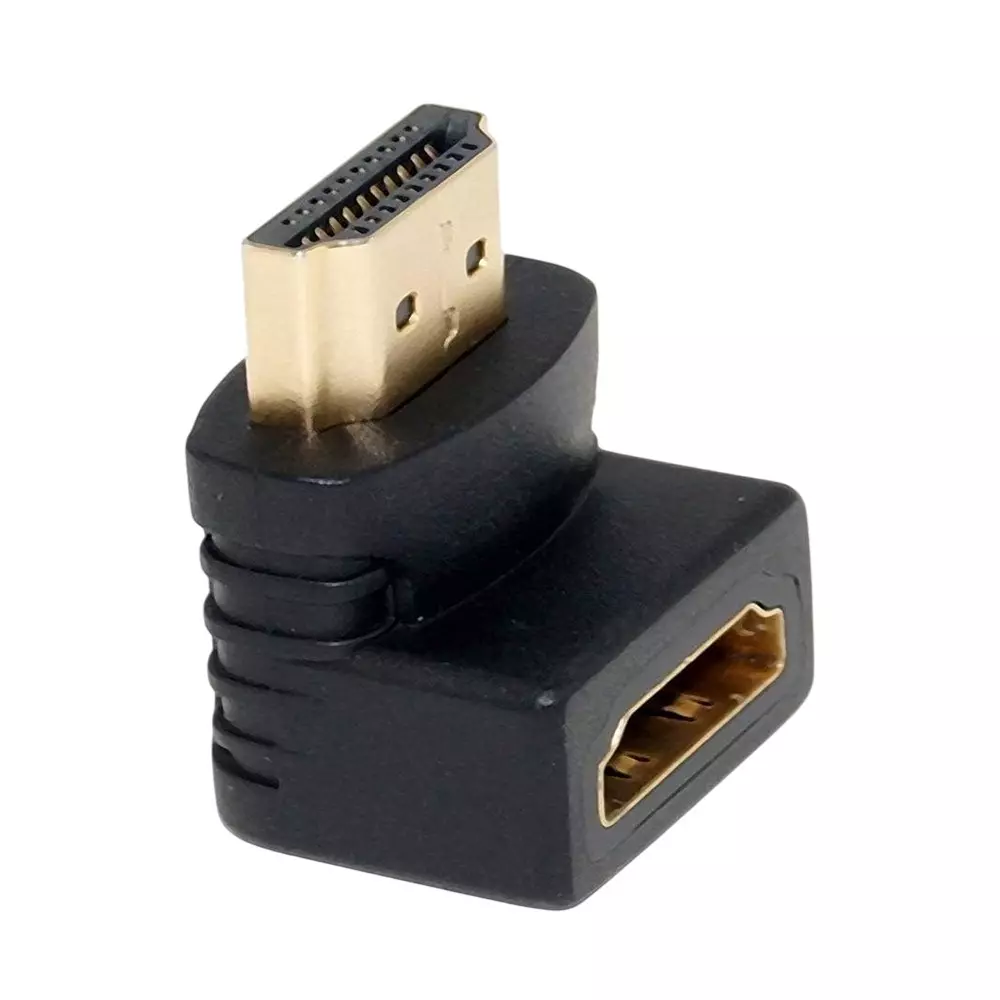 LOTA High-Speed HDMI Male to HDMI Female Adapter 90° Right Angle Design Supports 4K Ultra HD Resolution, Black