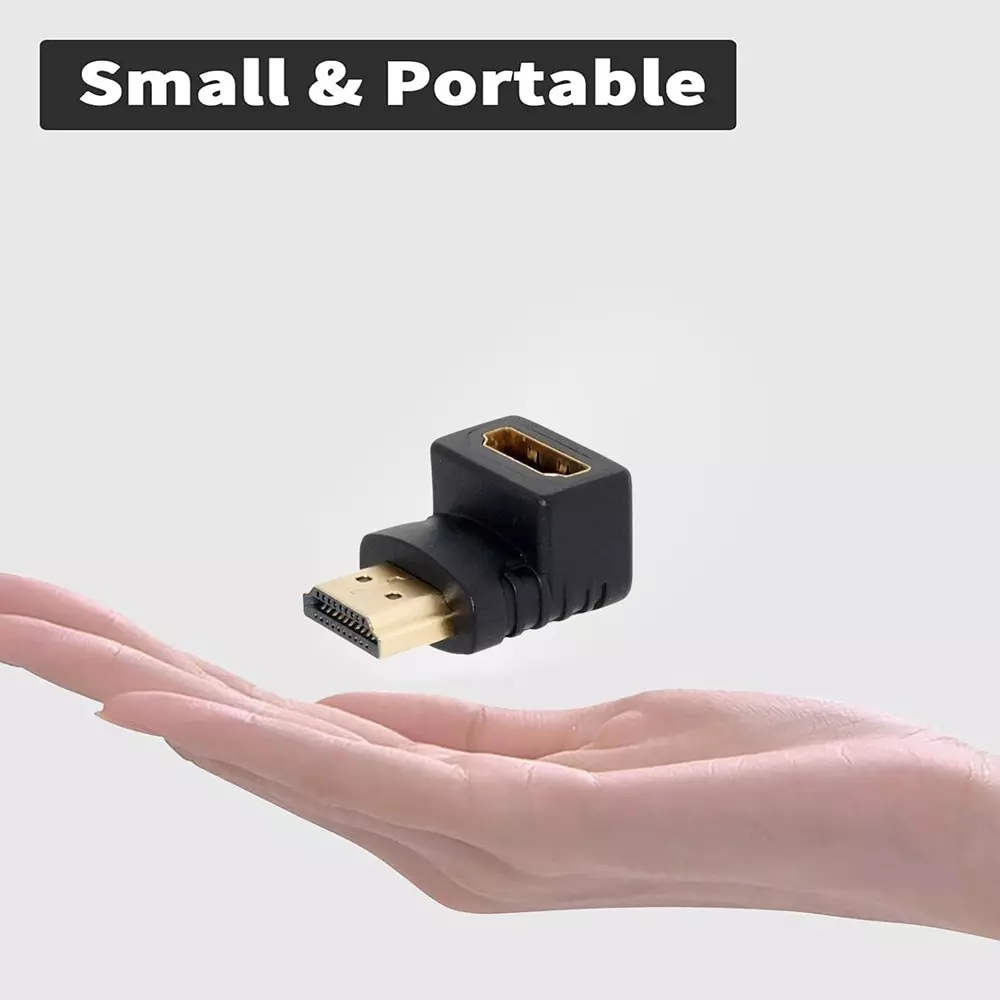 LOTA High-Speed HDMI Male to HDMI Female Adapter 90° Right Angle Design Supports 4K Ultra HD Resolution, Black