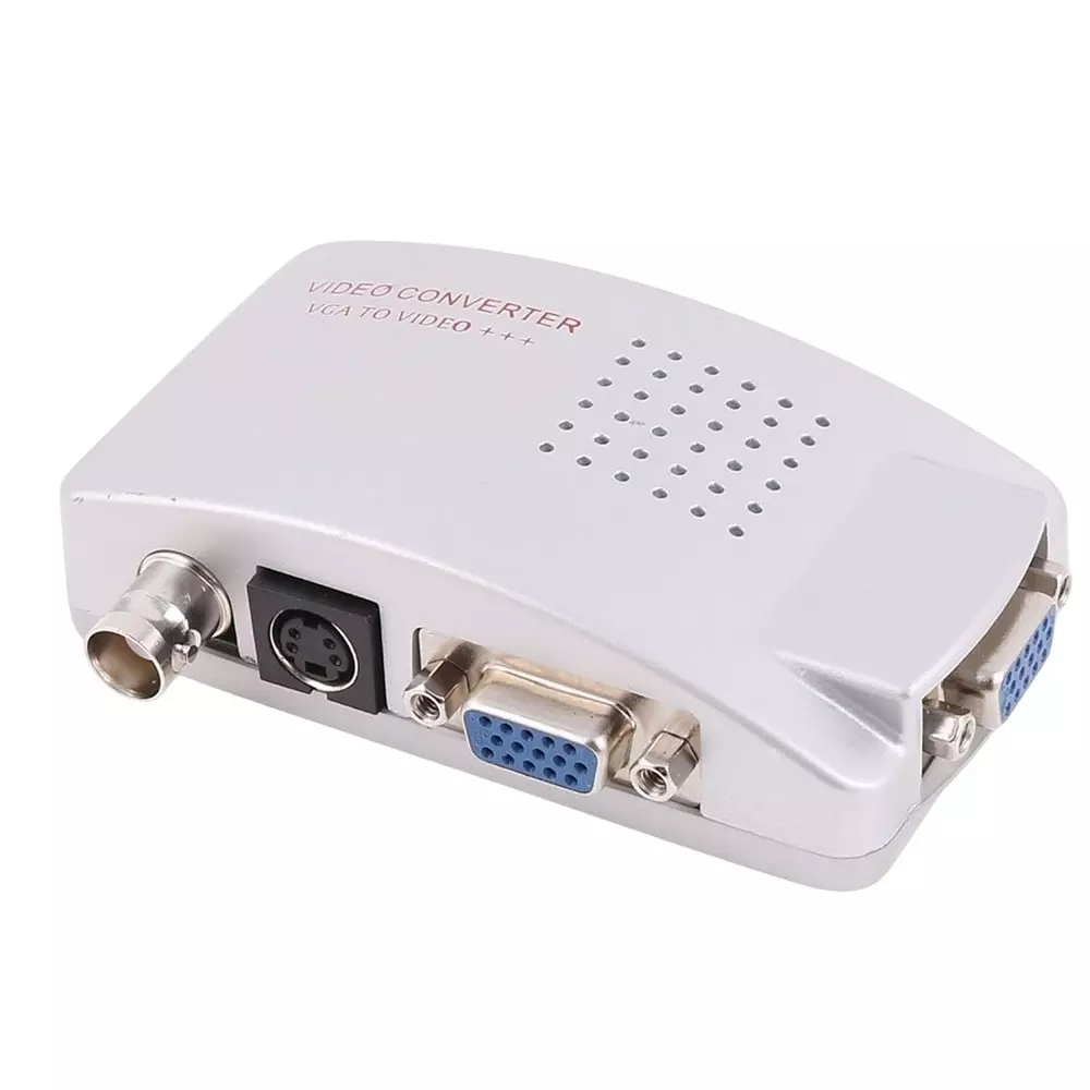 LOTA VGA to AV RCA S-Video Converter Box White with PAL/NTSC Support, MST-815-LT