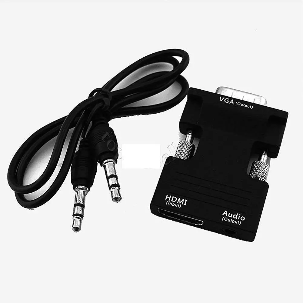 LOTA HDMI Female to VGA Male Converter Adapter Black  with 3.5 mm Stereo Audio Cable, MST-878-LT