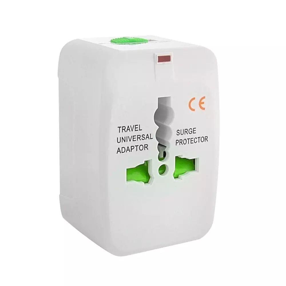 LOTA All-in-One Universal Travel Adapter Plug White with Surge Protection, MST-875-LT