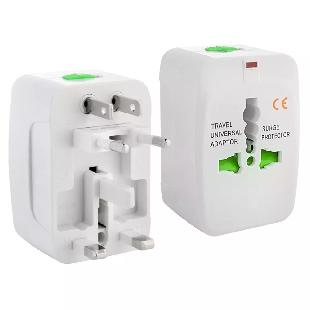 LOTA All-in-One Universal Travel Adapter Plug White with Surge Protection, MST-875-LT