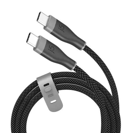 J5Create Premium Ultra Soft USB-C Cable with 60 W Fast Charging & High Durability Braided Design, JUCX18L18