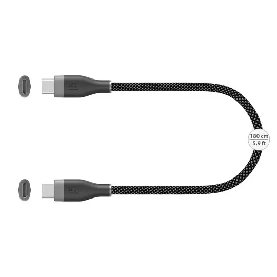 J5Create Premium Ultra Soft USB-C Cable with 60 W Fast Charging & High Durability Braided Design, JUCX18L18