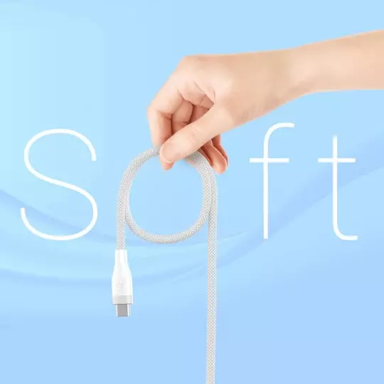 J5Create Premium Ultra Soft USB-C Cable with 60 W Fast Charging & High Durability Braided Design, JUCX18L18