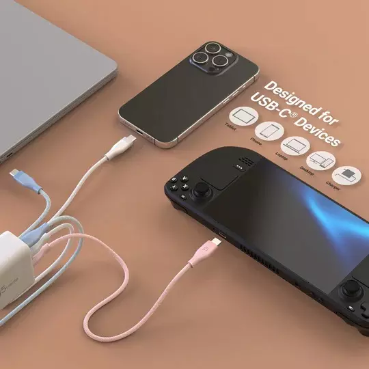 J5Create Premium Ultra Soft USB-C Cable with 60 W Fast Charging & High Durability Braided Design, JUCX18L18