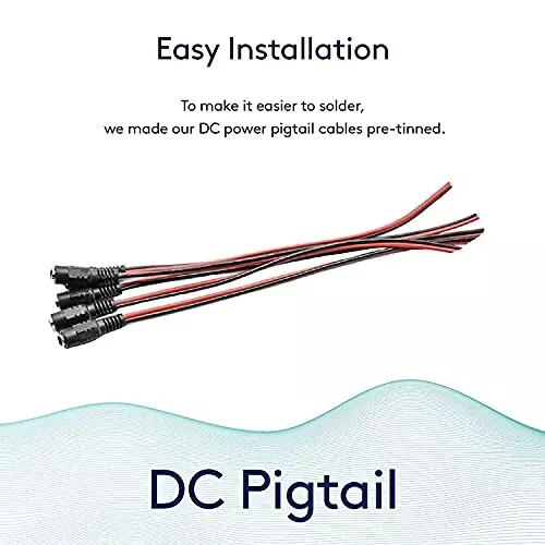FEDUS Cable Plug Wire 10 x 12 V DC Power Pigtail Female 5.5x2.1 mm for CCTV (Pack of 20)