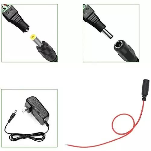 FEDUS Cable Plug Wire 10 x 12 V DC Power Pigtail Female 5.5x2.1 mm for CCTV (Pack of 20)
