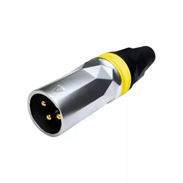 SETMI INDIA XLR Male Cable Plug 3-Pin with Carbon Nickle Diamond-Cut Grip & Gold-Plated Pin