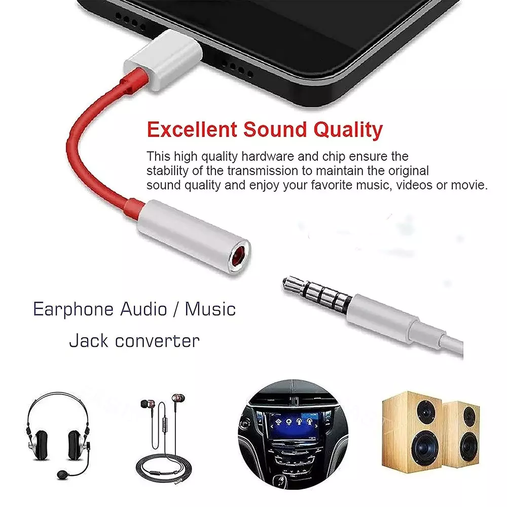 LOTA USB Type-C to 3.5 mm Audio Jack Adapter with Noise-Cancelling Headphones Support & Hi-Fi Stereo DAC Audio Connector, MST-1374-LT