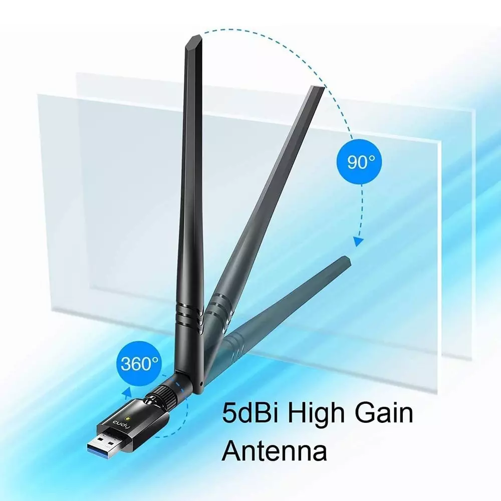 LOTA Wi-Fi & LAN Network Card Adapter High-Speed with Antenna Black, MST-766-LT