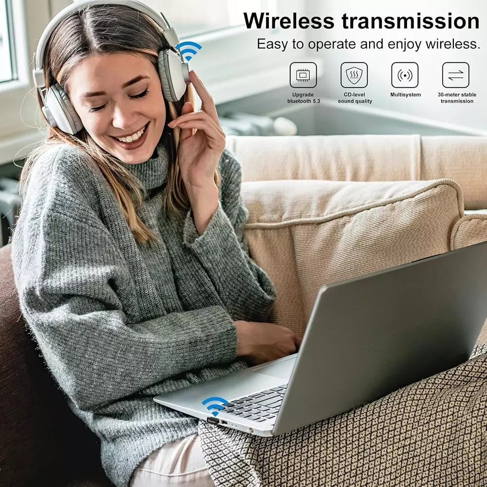 LOTA High-Speed USB 5.0 Bluetooth Dongle Receiver 30 m (100 Ft) Range, MST-1373-LT