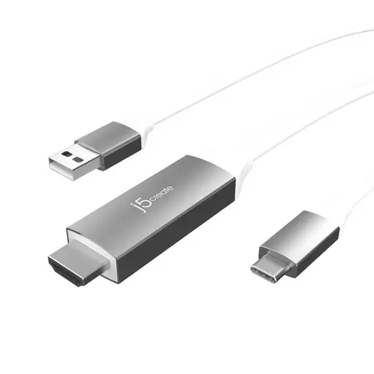 J5Create Versatile USB-C to 4 K HDMI Cable with Bonus 5 V Charging Support, JCC154G