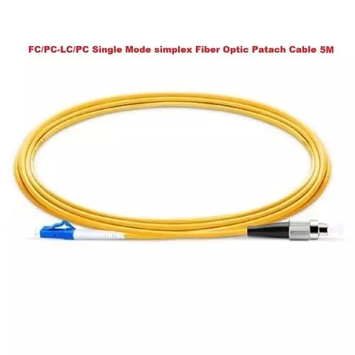 Mak World FC to LC Optical Fiber Patch Cord 9/125 Single-Mode Simplex 5 m Yellow