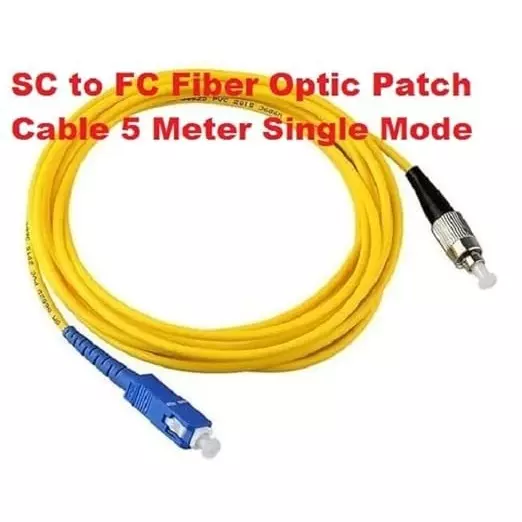Mak World SC to FC Optical Fiber Patch Cord Single Core 5 m Yellow