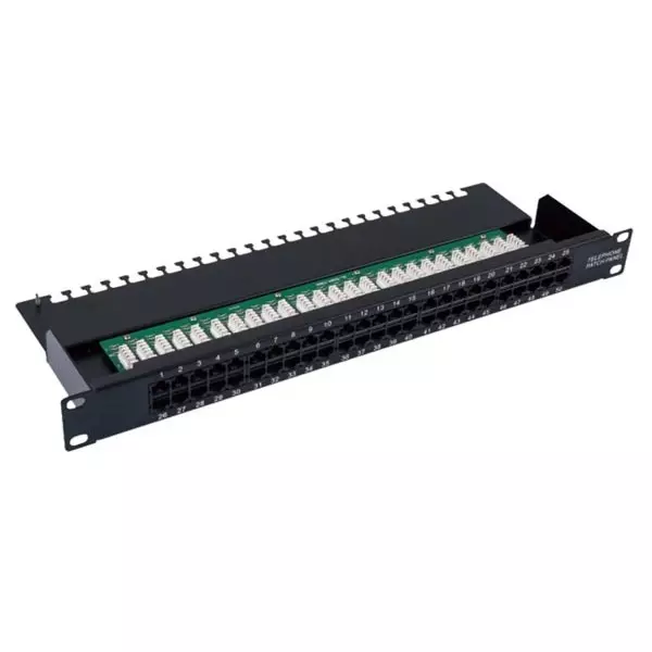 RS PRO RJ Patch Panel RJ45 UTP Black Cat3 50 Port 1U, 143846