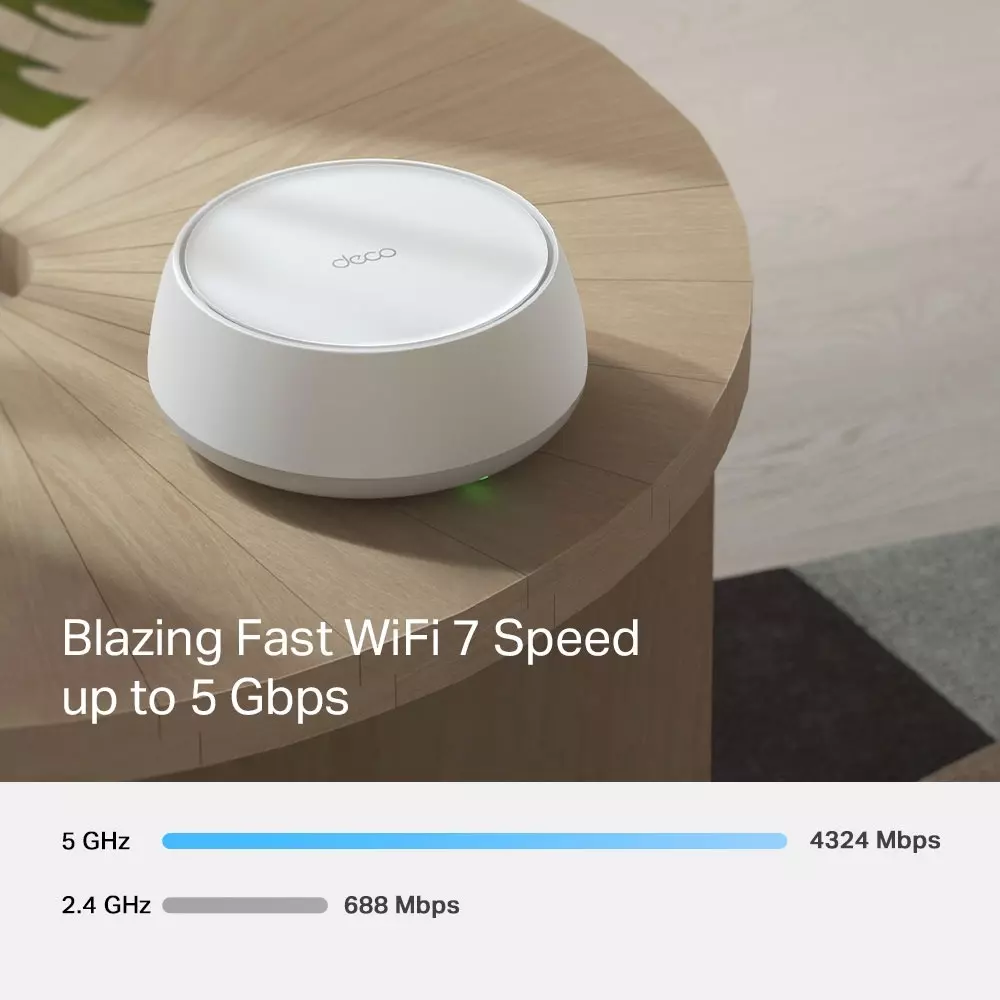 TP-link BE5000 Whole Home Mesh WiFi 7 System 2x2.5 Gbps Ethernet Ports White, Deco BE25