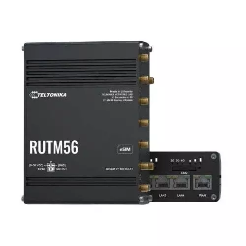 Teltonika Ethernet Router -40�C to +75�C 50 V DC Supply Voltage Max, RUTM56000000