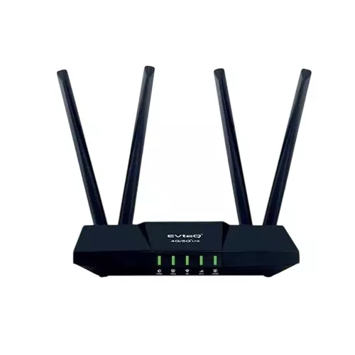EVTeq Wifi Router Black Plastic 4G & 5G Sim Support for Internet Use, EV-4GL-Q