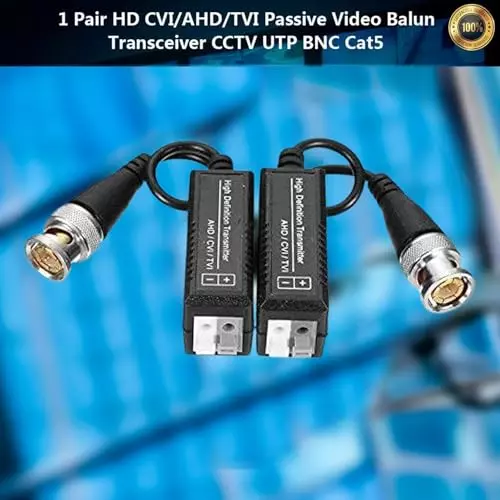 PremiumAV 8MP 4K Passive HD BNC Video Balun Transceiver RJ45 Converter for CCTV & Cameras