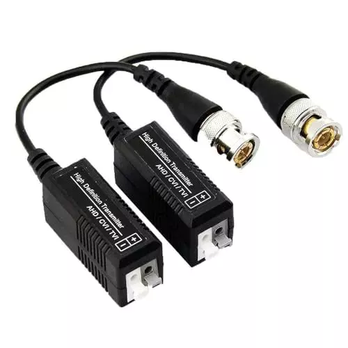 PremiumAV 8MP 4K Passive HD BNC Video Balun Transceiver RJ45 Converter for CCTV & Cameras