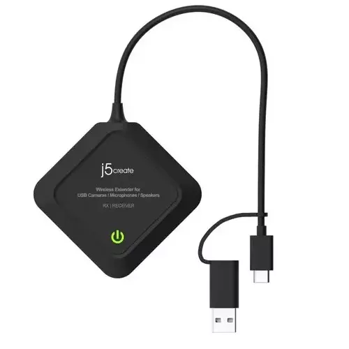J5Create Wireless Extender Black for USB Cameras, Microphones, Speakers, JVW120