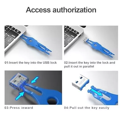 Mak World AUCAS USB Port Blocker Multicolor Dust and Moisture Proof with Key (Pack of 10)