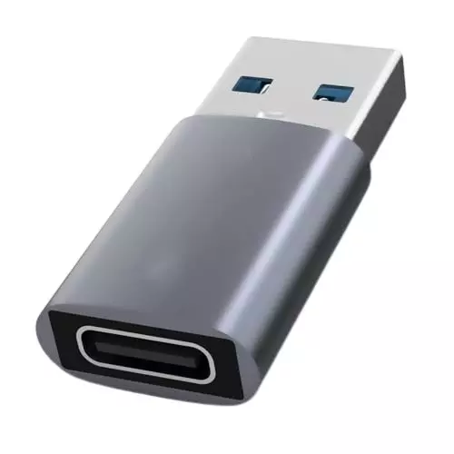 PremiumAV USB 3.0 Type-C Female to USB-A Male OTG Adapter Black 5 Gbps High-Speed Data Transfer & Fast Charging for Laptops, Tablets, Smartphones, Chargers, MST-3195